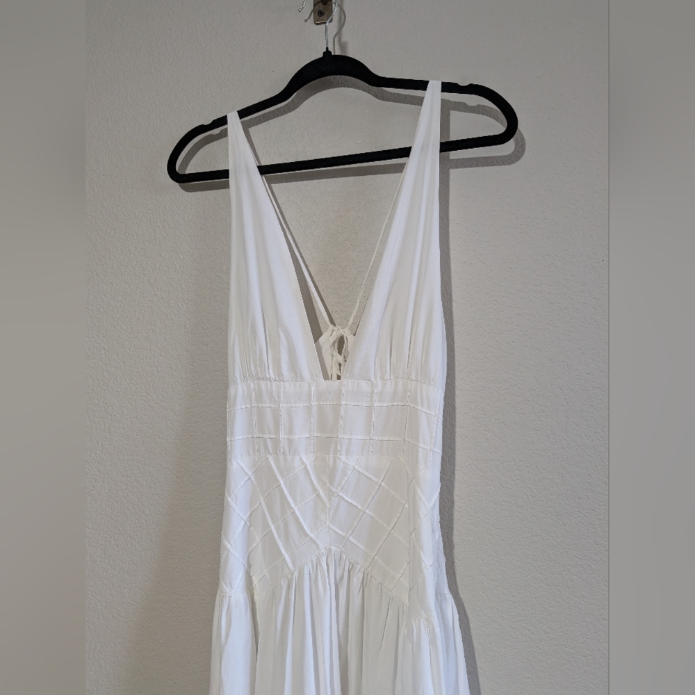 Free People Summer Queen Midi Lace Up Back Midi Dress White S - Picture 4 of 14
